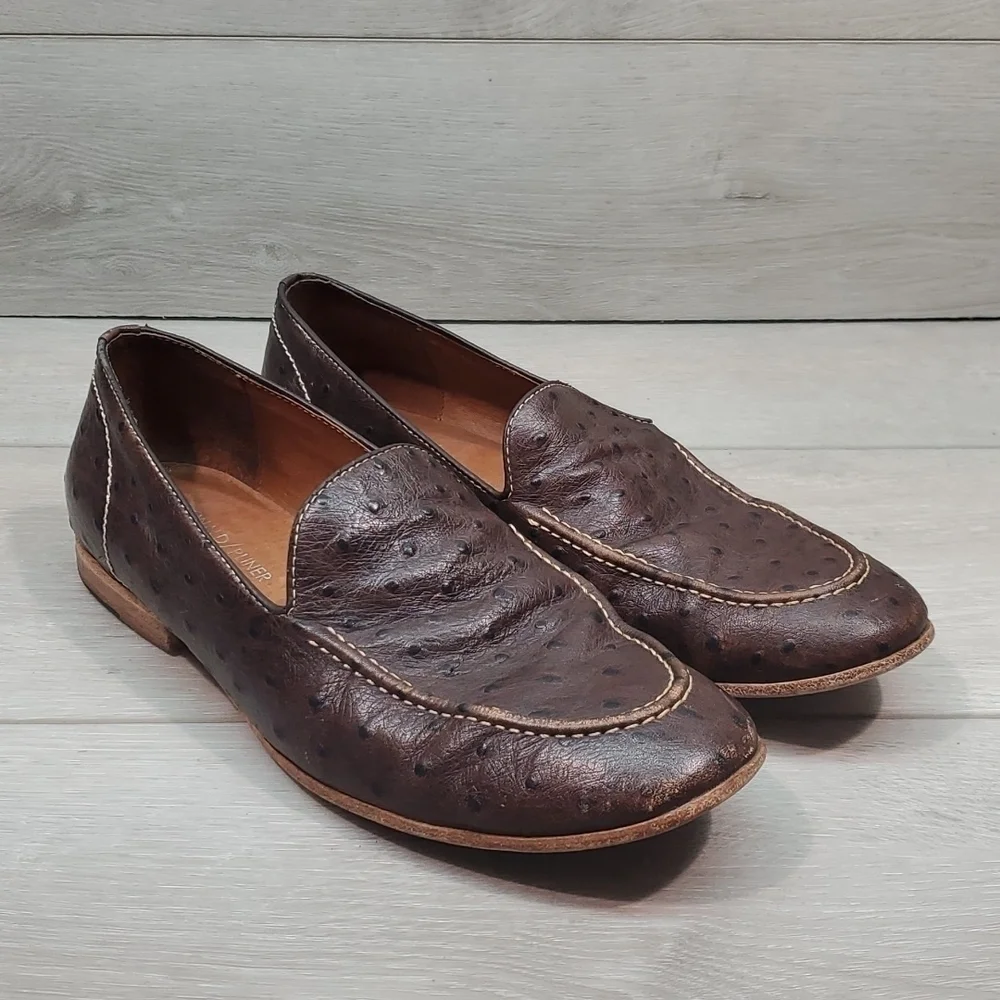 Donald j Pliner Mens Mathis Loafer Ostrich Leather Slip on dress shoes sz 7